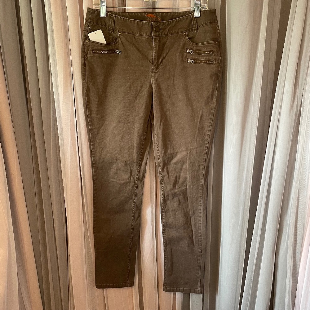 Brown Bob Timberlake Jeans with zipper pockets size 10